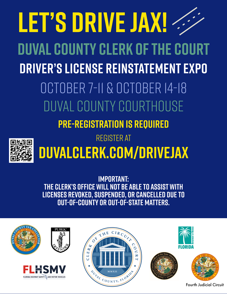 Let's Drive Jax flyer with program information and the logos of participating agencies